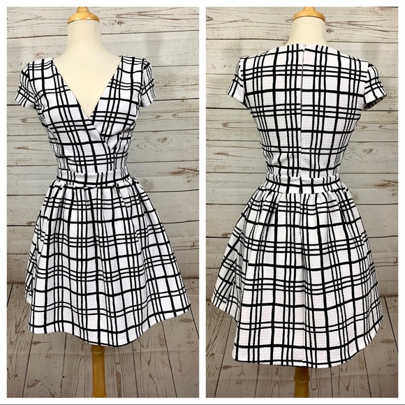 Just Me Dresses & Skirts - Just Me plaid A-line fit flare stretchy dress